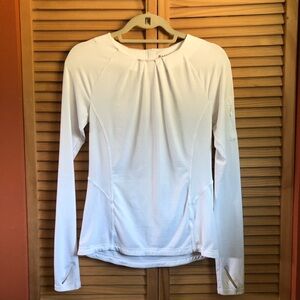 Athleta White Top with Long Sleeves